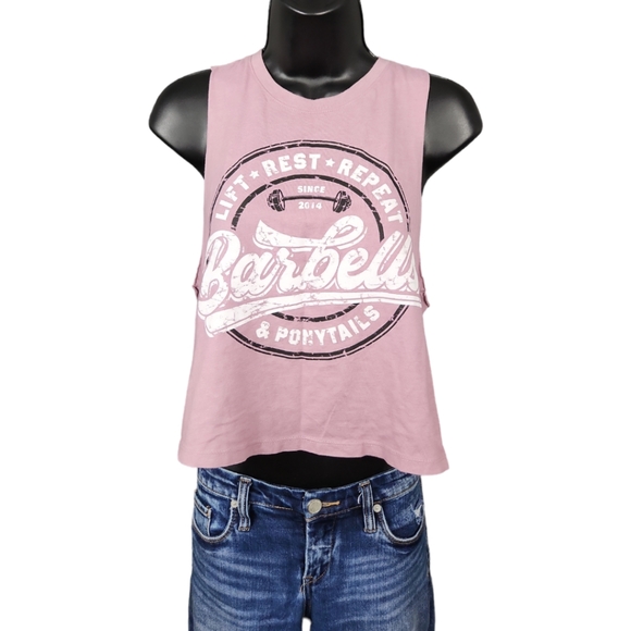 Barbells & Ponytails Tops Barbells Ponytails Crop Top Poshmark